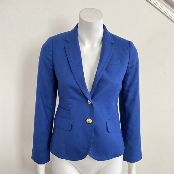 100% Wool Schoolboy Blazer J. Crew Blue Long Sleeve Gold Buttons 2P - Picture 12 of 14